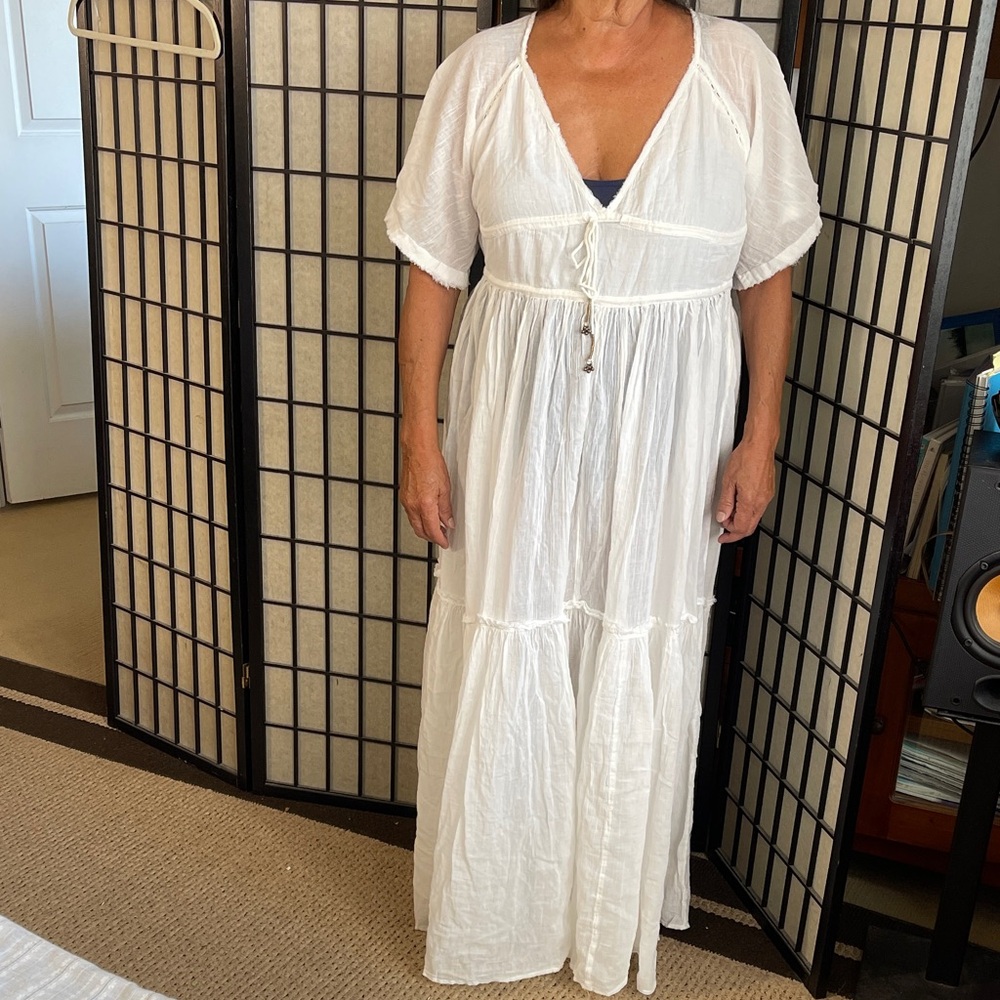 Free People White Backless Dress